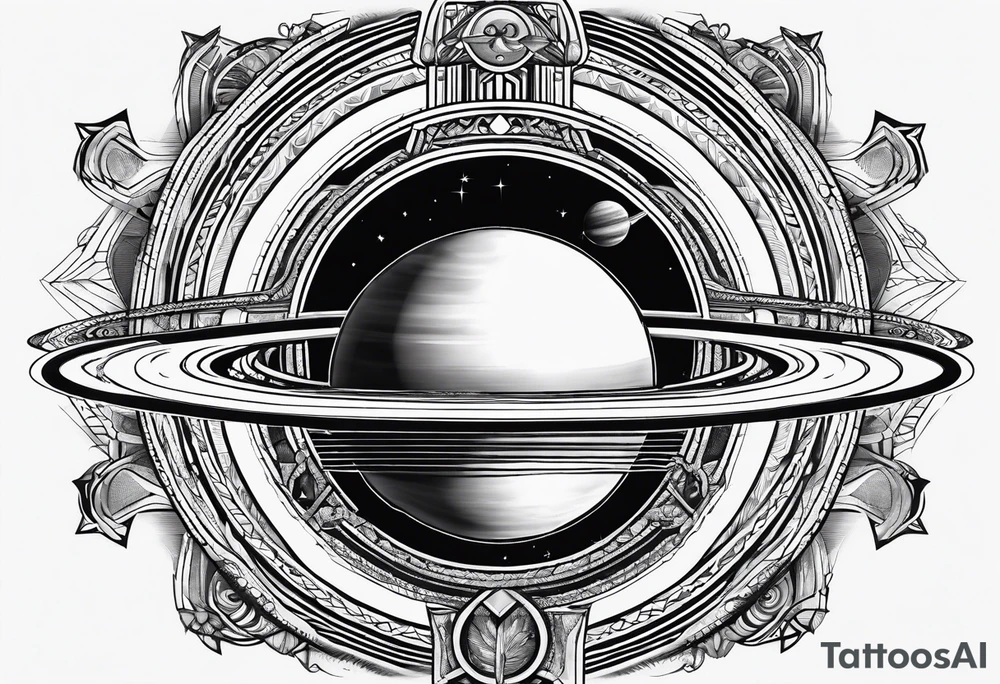 geometric representation of saturn tattoo idea