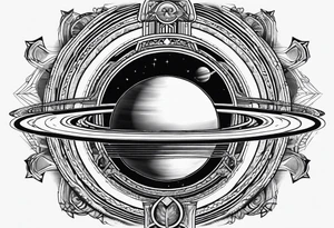 geometric representation of saturn tattoo idea