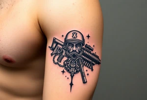 Combat marine veteran tattoo idea