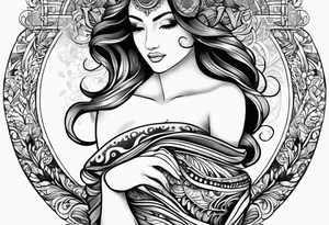 A thigh tattoo, symbol of strength and motherhood. tattoo idea