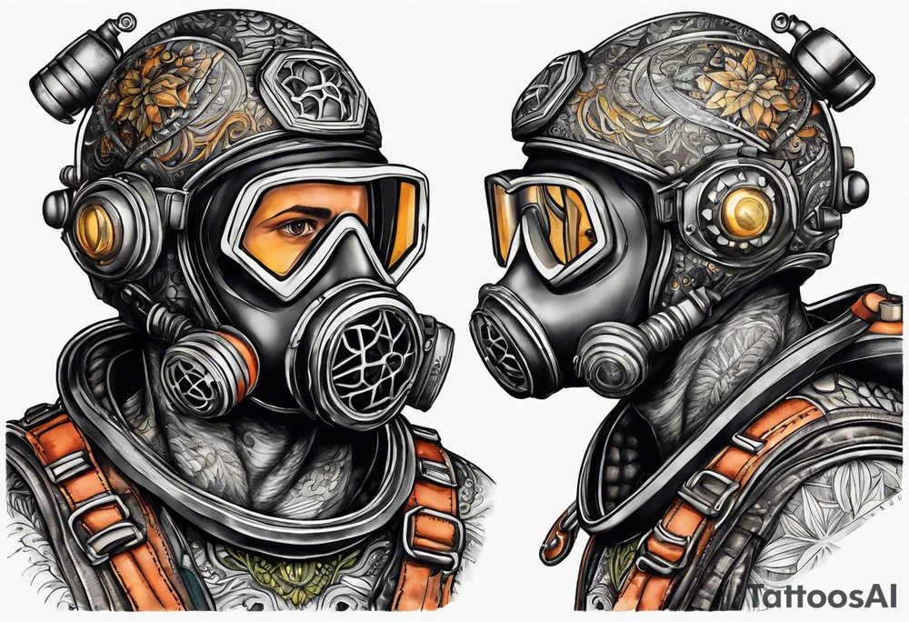 Hebrew scuba diver tattoo idea