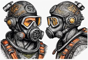 Hebrew scuba diver tattoo idea