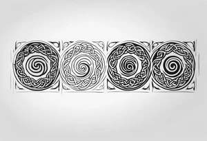 Three celtic spirals and heather tattoo idea
