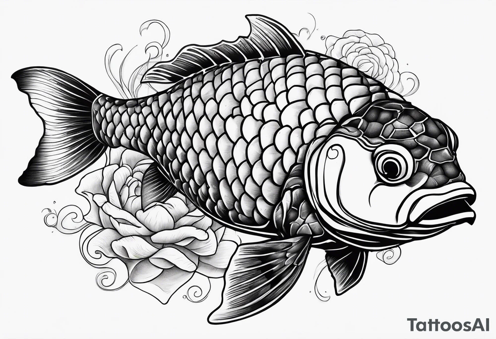 Koi fish with a turtle head tattoo idea