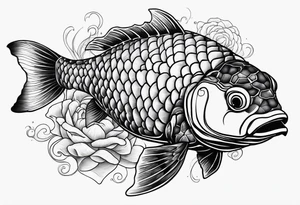 Koi fish with a turtle head tattoo idea
