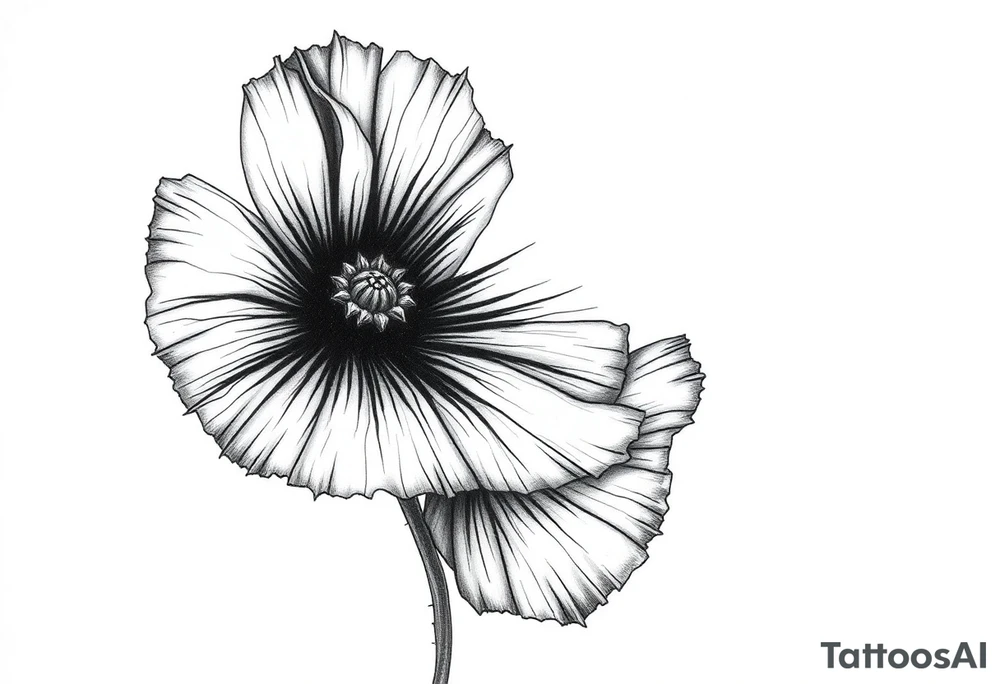 Violet poppy tried together tattoo idea