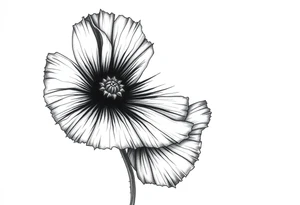 Violet poppy tried together tattoo idea