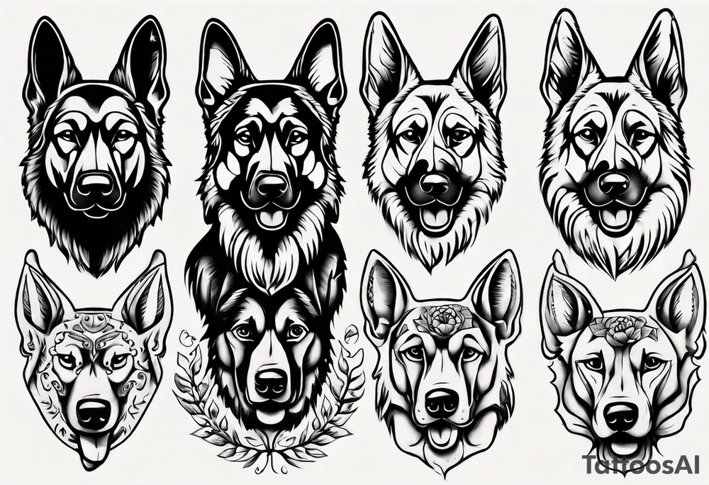 German shepherd tattoo idea