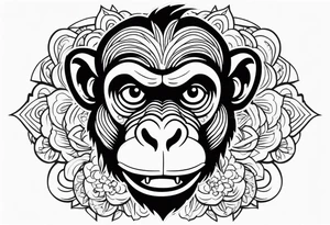 aggressive monkey on torso tattoo tattoo idea