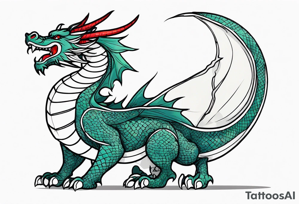 Traditional Dragon full body and smoke tattoo idea