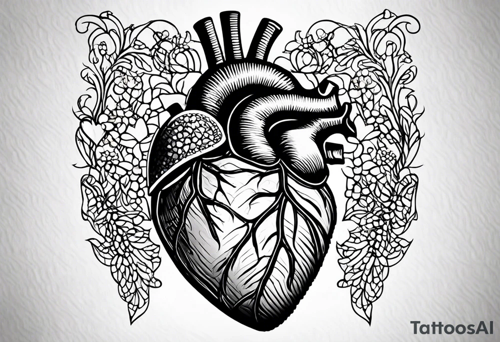 rib cage exposing heart tattoo idea