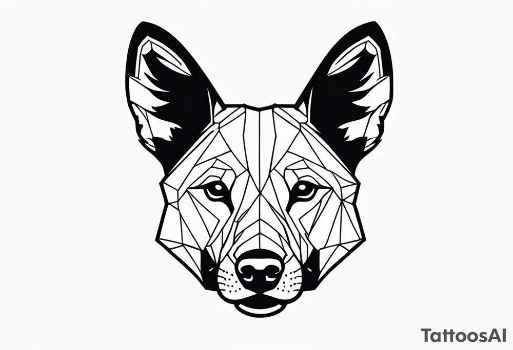 African wild dog face outline tattoo idea