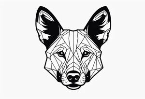 African wild dog face outline tattoo idea