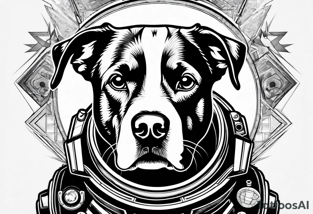 dog in space tattoo idea
