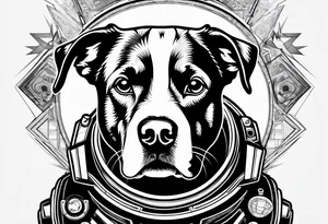 dog in space tattoo idea