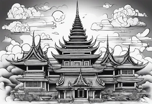 thai temple but minimalistic tattoo idea