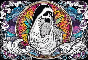 ghost on lsd tattoo idea