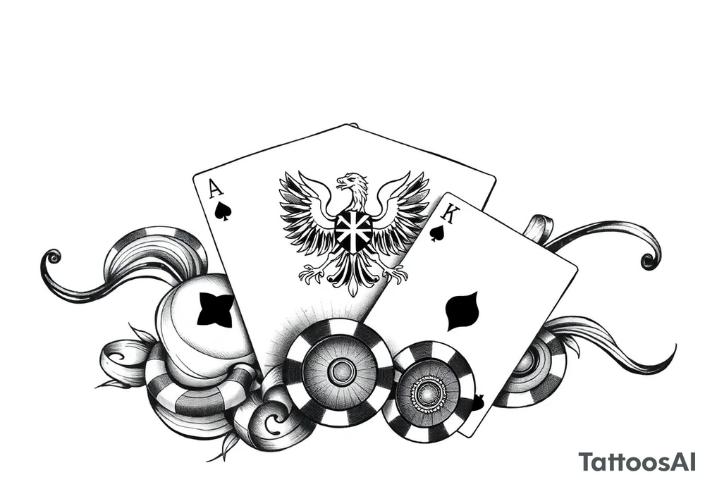 Poland symbol and poker cards Add casino money to it. tattoo idea