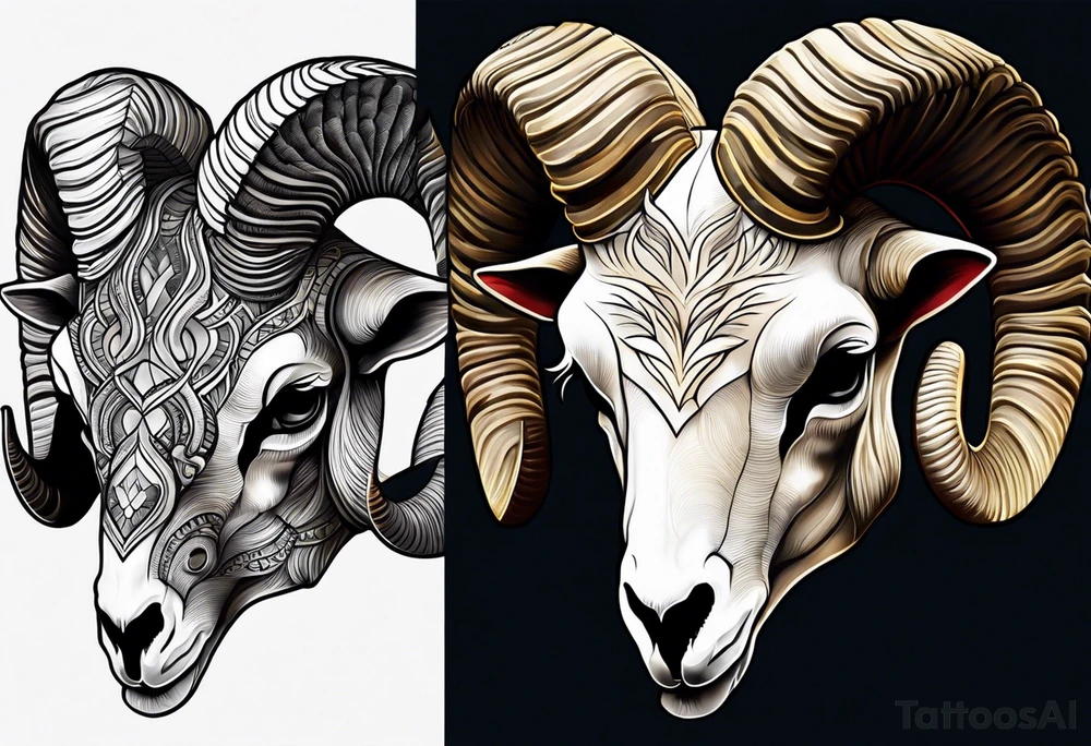 Big horn sheep skull tattoo idea