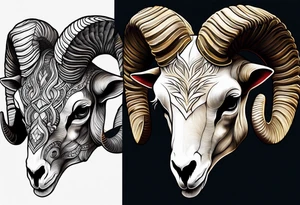Big horn sheep skull tattoo idea