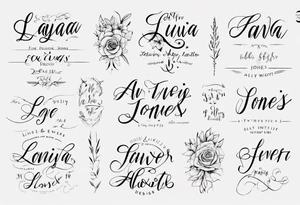 Fine line and script fonts. Layla Jones 4-ever and always tattoo idea