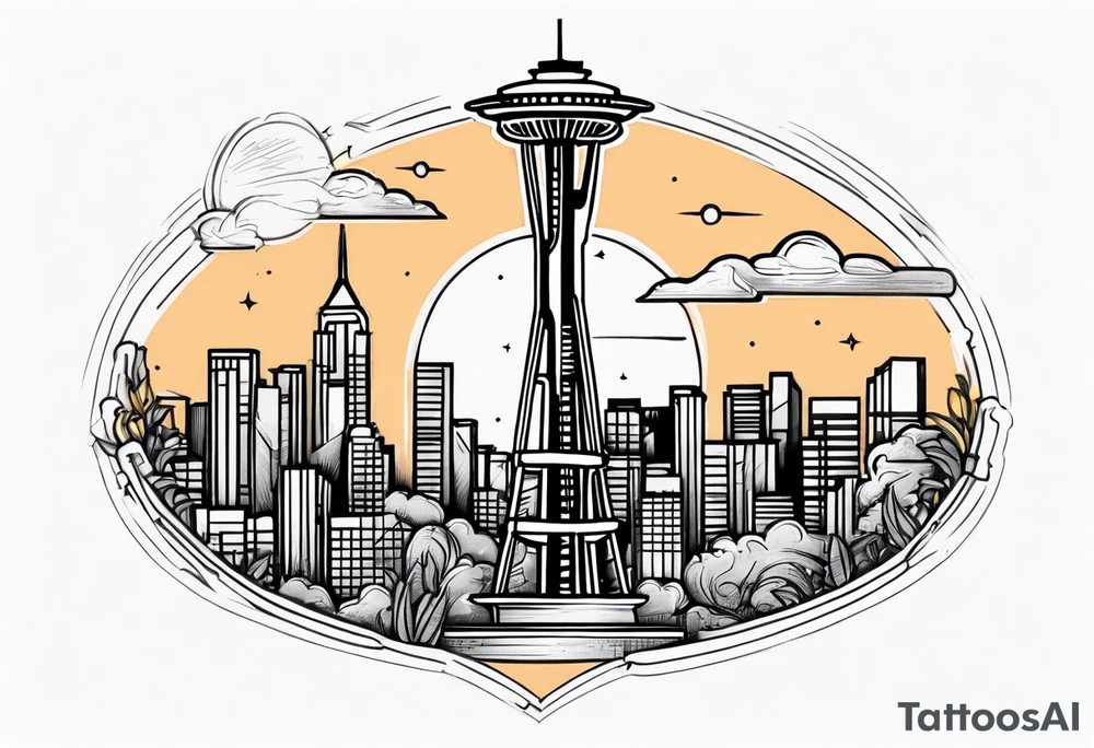 Space needle tattoo idea