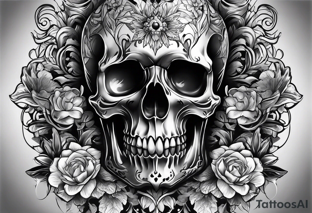 Wold skull tattoo idea