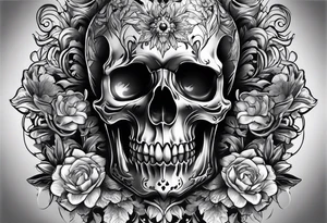 Wold skull tattoo idea