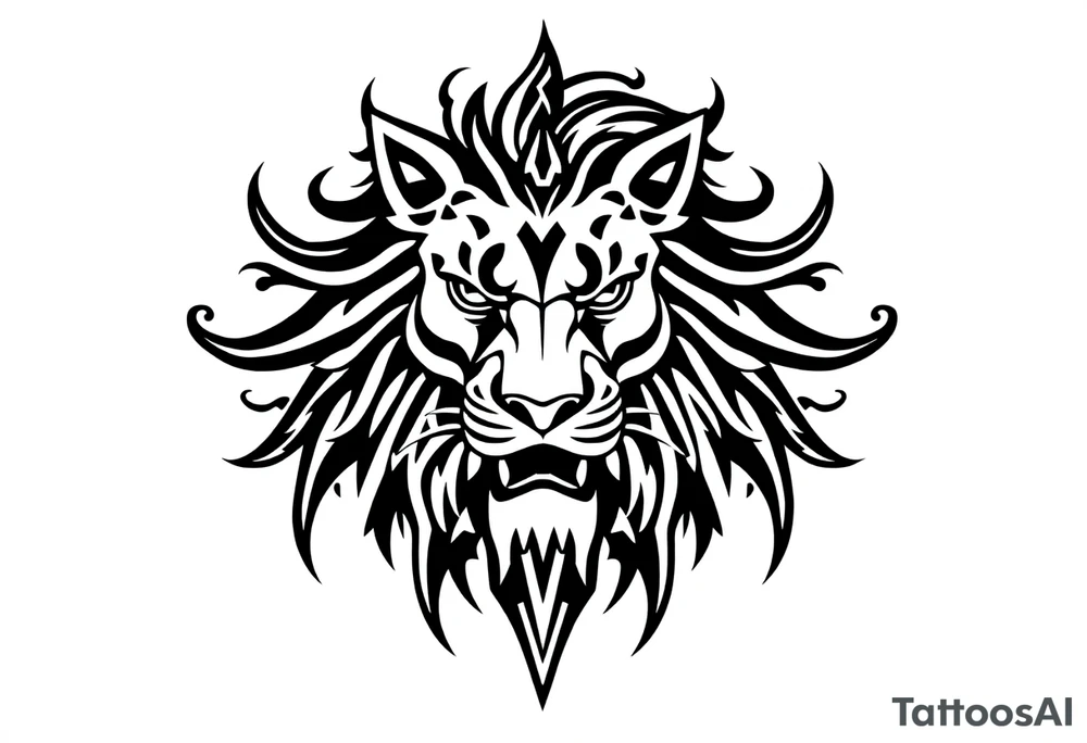 powerful lion tattoo idea