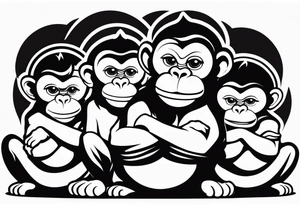 Three wise monkeys tattoo idea