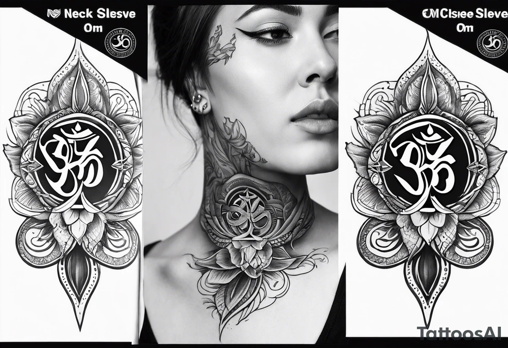 neck sleeve
with rays om symbol tattoo idea