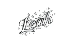 The name Leah with stars tattoo idea