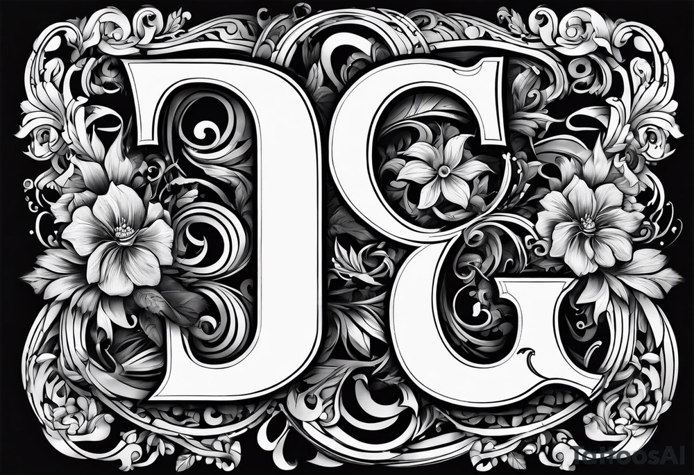 Gangly letter D and G put together tattoo idea