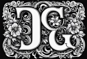 Gangly letter D and G put together tattoo idea