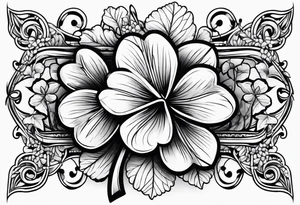 clover with leaf tattoo idea