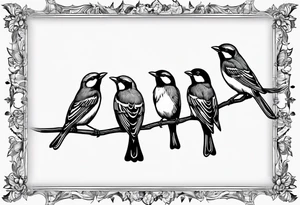 4 little birds... 2 of them are flying tattoo idea