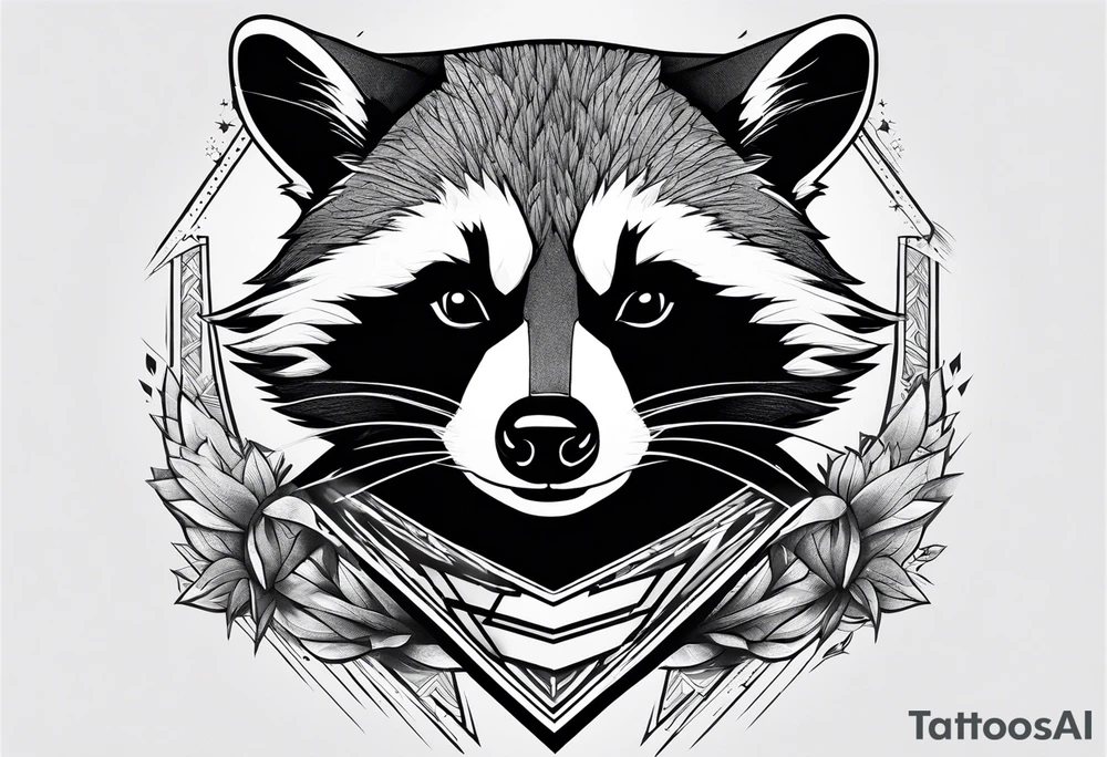 raccoon wearing a Superman t-shirt tattoo idea
