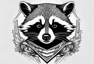 raccoon wearing a Superman t-shirt tattoo idea