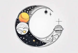 infinity symbol mixed with sun and moon tattoo idea