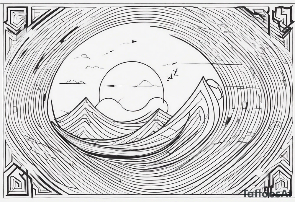 Wave arrow tattoo tattoo idea