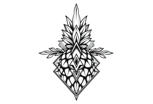 Pubic crown pineapple 
 diamond vagina and anus tattoo idea