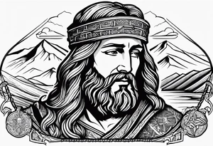 Biblical references, Bible text, Jesus, war, broken chains, family, journey, mountains tattoo idea