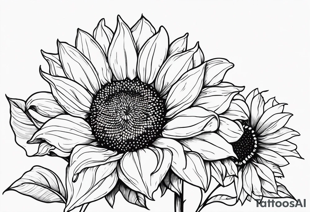 standing sunflower tattoo idea