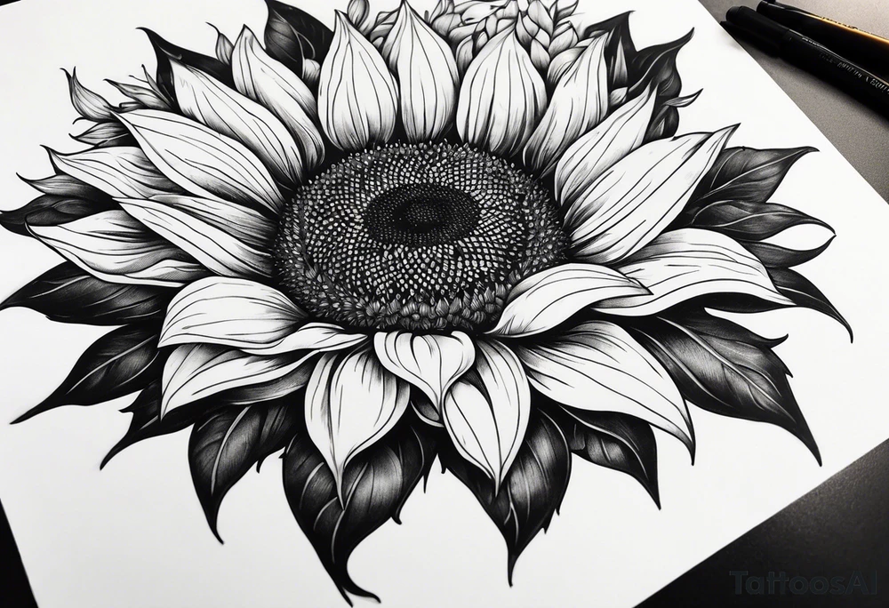 Sunflower sleeve tattoo idea