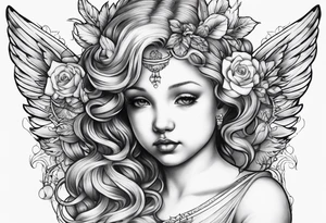 cherub tattoo her body tattoo idea