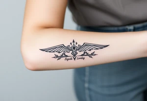 Crea un diseño significativo sobre la cultura egipcia y que tenga el nombre escrito por de bajo del diseño el nombre de mi hermana Lorelay tattoo idea