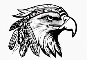 Eagle with Native American bonnet tattoo idea