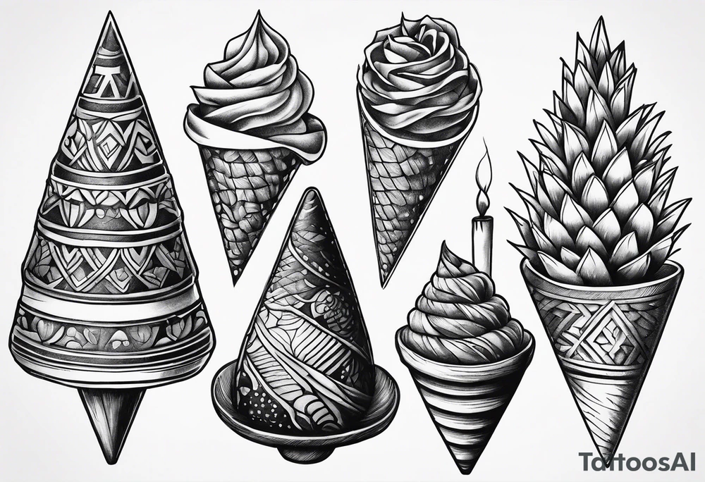 raw cone tattoo tattoo idea