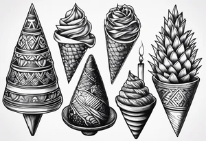 raw cone tattoo tattoo idea