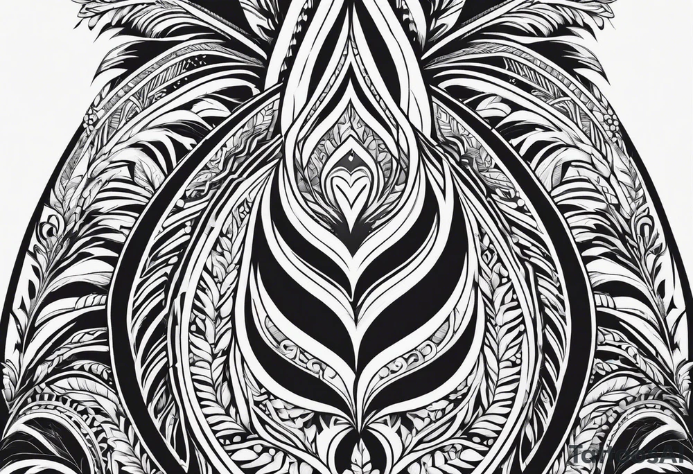 pointed leaf, with maori style tattoo idea